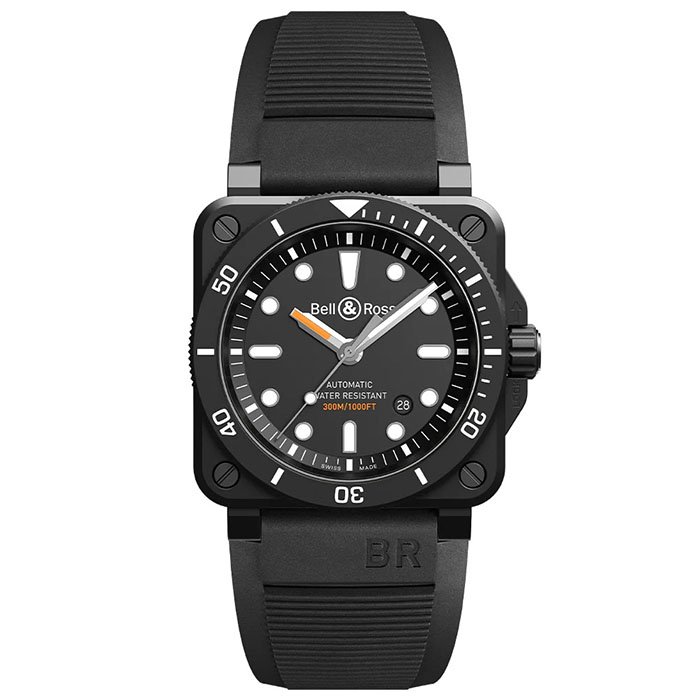 BR-03 diver black matte  42 mm - BR0392-D-BL-CE/SRB